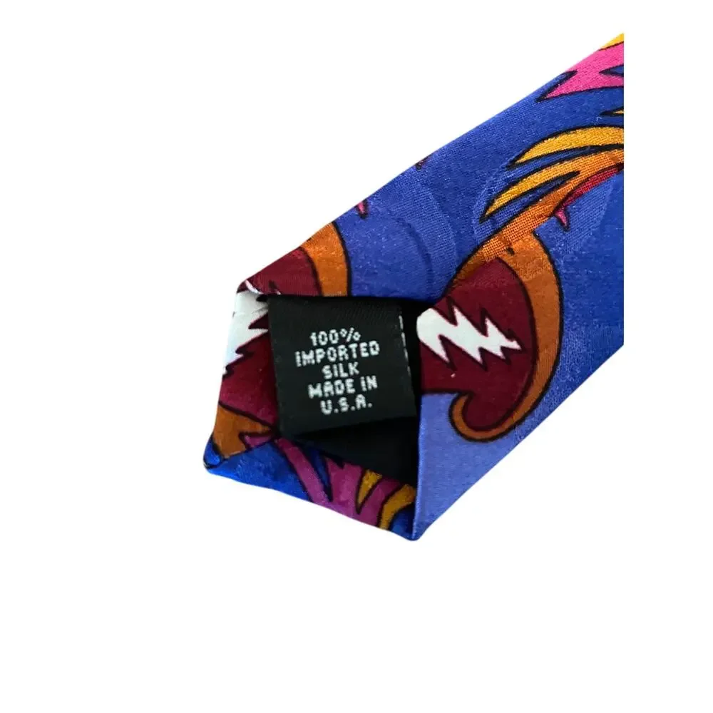Grateful Dead Thirteen Points First Set Silk Necktie Stealie Waves‎